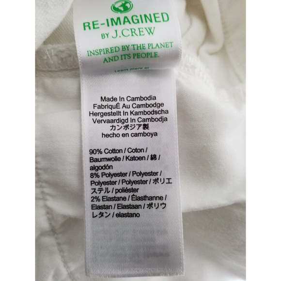 J Crew Womens 9" Toothpick Jean White Skinny High Waist BQ310 Size 32 - Picture 8 of 8